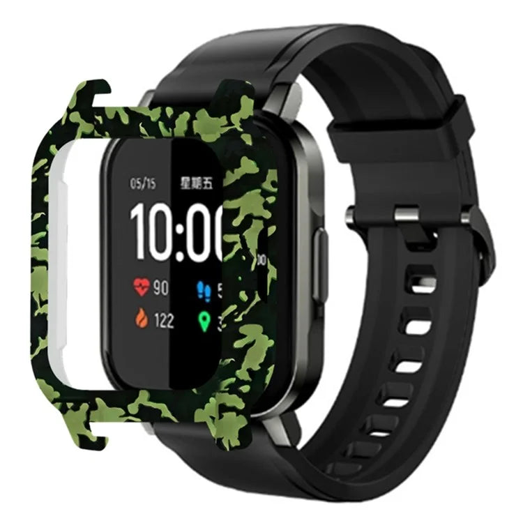 For Haylou Solar LS02 Watch Protective Case PC Pattern Printed Slim-Fit Frame Cover