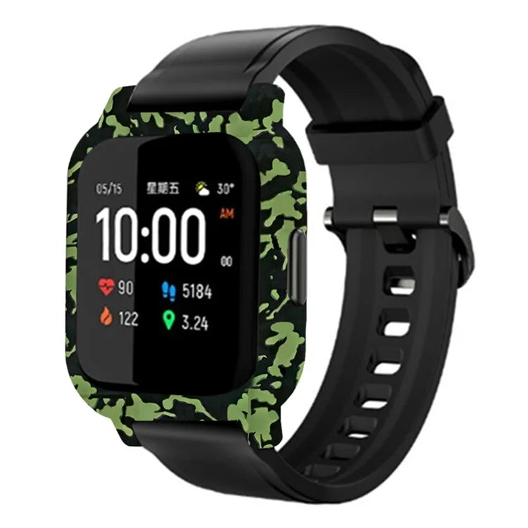 For Haylou Solar LS02 Watch Protective Case PC Pattern Printed Slim-Fit Frame Cover