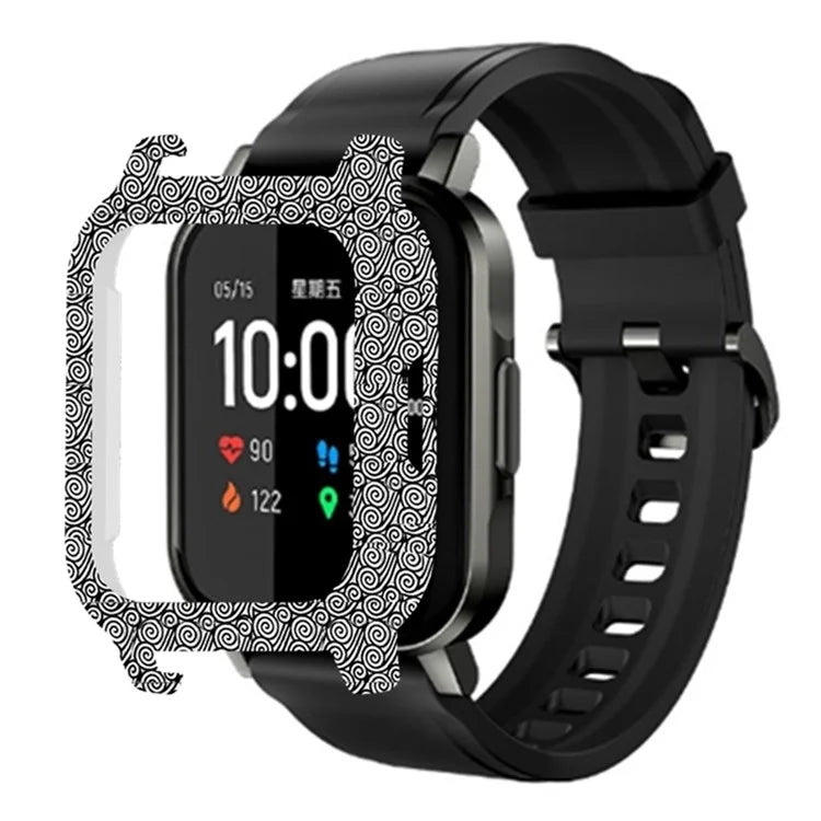 For Haylou Solar LS02 Watch Protective Case PC Pattern Printed Slim-Fit Frame Cover