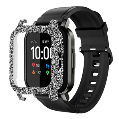 For Haylou Solar LS02 Watch Protective Case PC Pattern Printed Slim-Fit Frame Cover