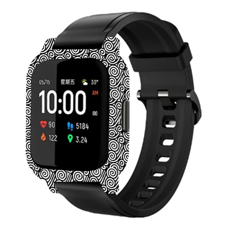 For Haylou Solar LS02 Watch Protective Case PC Pattern Printed Slim-Fit Frame Cover