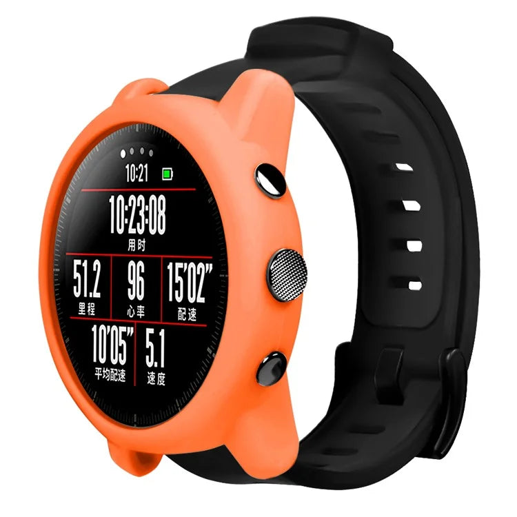 For Huami Amazfit Stratos 2 Watch Protective Frame Soft Silicone Drop-proof Cover