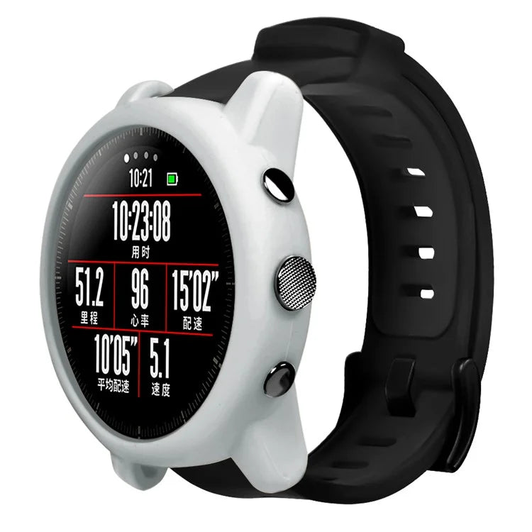 For Huami Amazfit Stratos 2 Watch Protective Frame Soft Silicone Drop-proof Cover