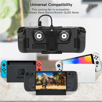 JYS JYS-SD006 For Steam Deck / Nintendo Switch / OLED Cooling Fan Dual Type-C Female Adapter Bracket Mount
