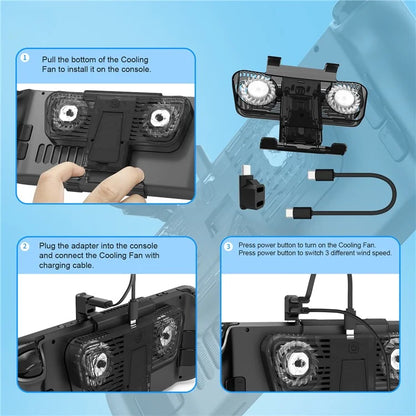 JYS JYS-SD006 For Steam Deck / Nintendo Switch / OLED Cooling Fan Dual Type-C Female Adapter Bracket Mount