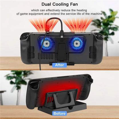 JYS JYS-SD006 For Steam Deck / Nintendo Switch / OLED Cooling Fan Dual Type-C Female Adapter Bracket Mount