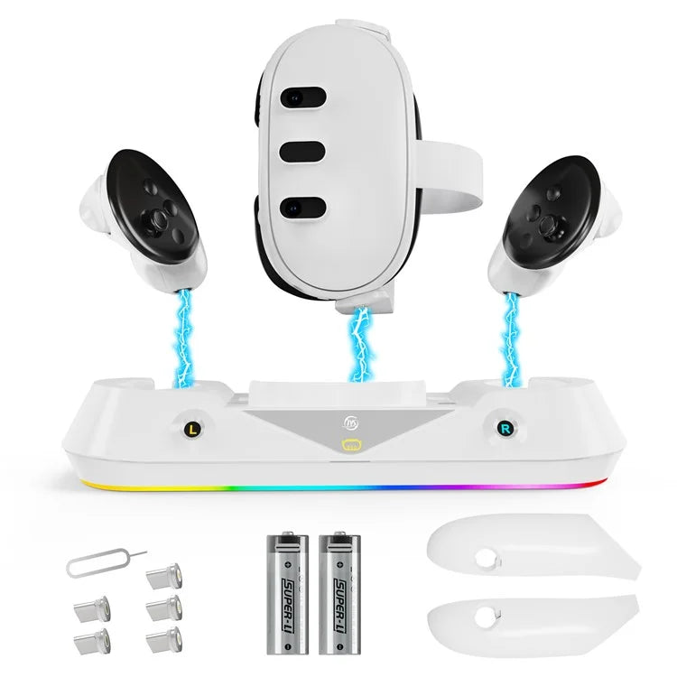 JYS JYS-MQ001 For Meta Quest 3 VR Headset Controller Charge Dock Magnetic Charging Base