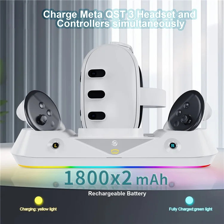 JYS JYS-MQ001 For Meta Quest 3 VR Headset Controller Charge Dock Magnetic Charging Base