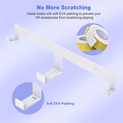 JYS JYS-P5170 For PS VR2 Wall Mount Iron Storage Stand VR Headset Controller Rack with Charging Cable
