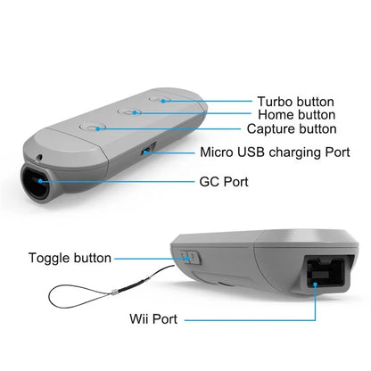JYS JYS-NS166 GC Wireless Controller Adapter Compatible with Nintendo Switch / PC, Game Controller Converter with Vibration, Screenshot Turbo Function
