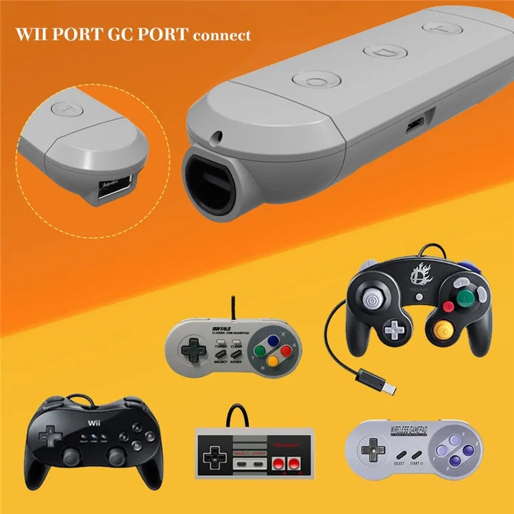 JYS JYS-NS166 GC Wireless Controller Adapter Compatible with Nintendo Switch / PC, Game Controller Converter with Vibration, Screenshot Turbo Function