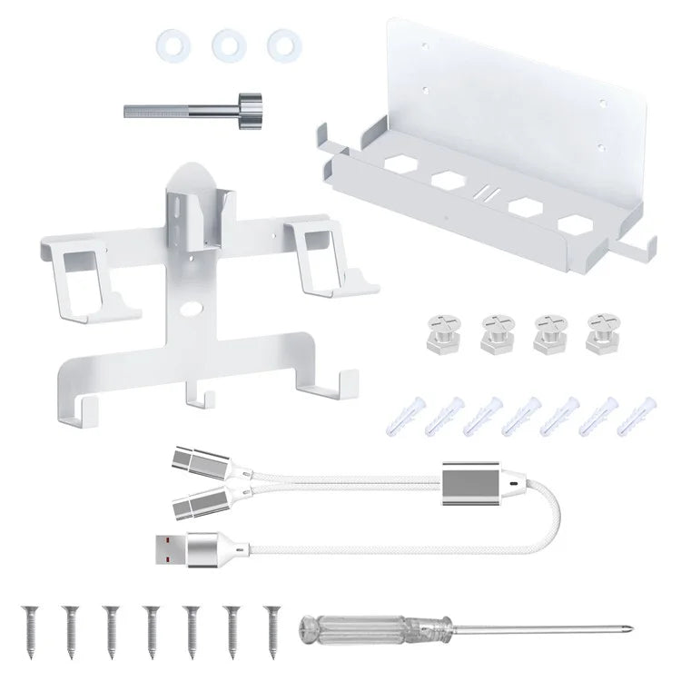 JYS JYS-P5163 Wall Mount Kit with Controller Holder for Sony PS5 / PS VR2 Headset Game Console Display Stand