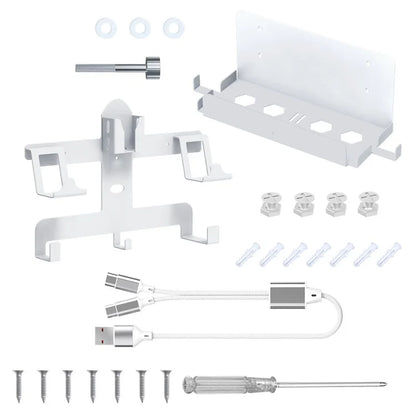 JYS JYS-P5163 Wall Mount Kit with Controller Holder for Sony PS5 / PS VR2 Headset Game Console Display Stand