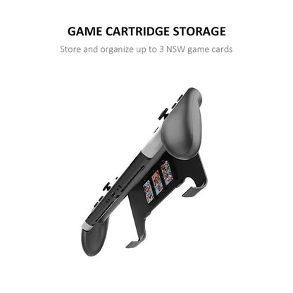 JYS NS218 For Nintendo Switch OLED Game Console ABS Hand Grip Kickstand Case with Game Card Holder