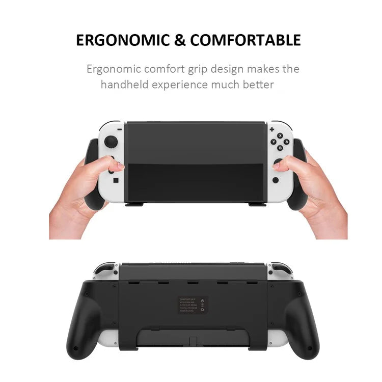 JYS NS218 For Nintendo Switch OLED Game Console ABS Hand Grip Kickstand Case with Game Card Holder