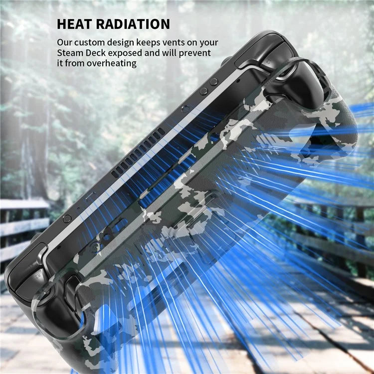 JYS For Steam Deck Game Console Protective Case with Bracket Heat Dissipation Shockproof Shell