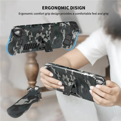 JYS For Steam Deck Game Console Protective Case with Bracket Heat Dissipation Shockproof Shell