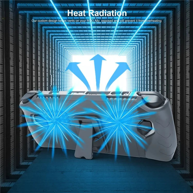 JYS JYS-RA005 For ASUS ROG Ally Game Console Heat Dissipation Protective Shell TPU Case with Kickstand