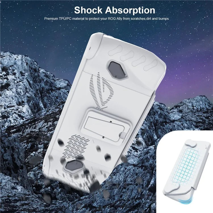 JYS JYS-RA005 For ASUS ROG Ally Game Console Heat Dissipation Protective Shell TPU Case with Kickstand
