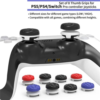 JYS JYS-P5147 8Pcs For PS5 / PS4 / Switch Pro Controller Rocker Button High Low Cap Set Rocker Elevated Cap