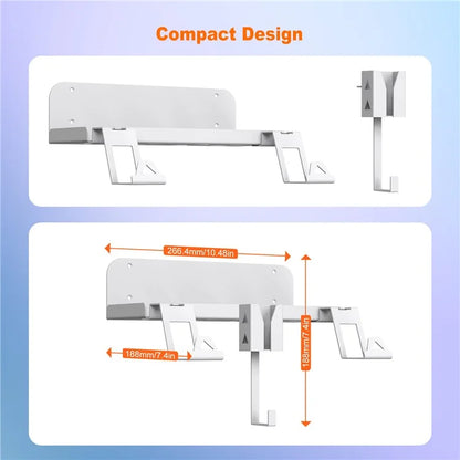 JYS JYS-P5173 Multi-Function Wall Mount Kit for Sony PS5 Game Console Controller Holder with 2-in-1 Magnetic Charging Cable