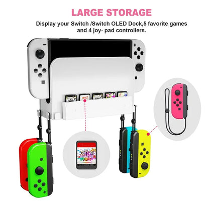 JYS JYS-NS252 For Nintendo Switch / Switch OLED Game Console Controller Headset Wall Mount Kit 2-in-1 Bracket