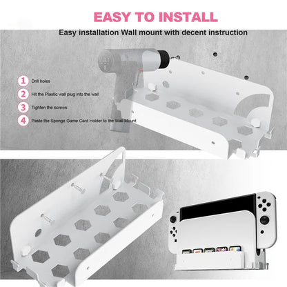 JYS JYS-NS252 For Nintendo Switch / Switch OLED Game Console Controller Headset Wall Mount Kit 2-in-1 Bracket
