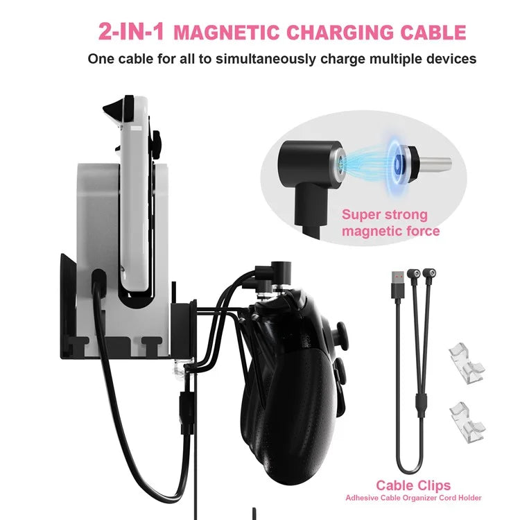 JYS JYS-NS252 For Nintendo Switch / Switch OLED Game Console Controller Headset Wall Mount Kit 2-in-1 Bracket