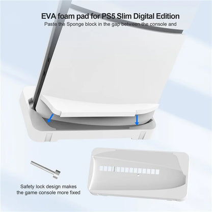 JYS JYS-P5178 Horizontal Stand for Sony PS5 Slim Disc / Digital Game Console Desktop Storage Holder