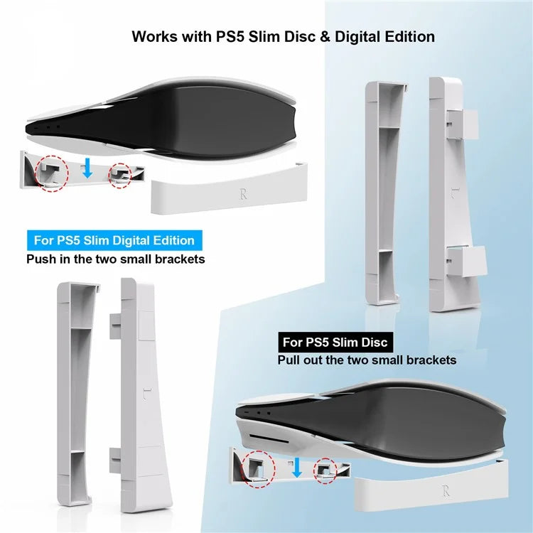 JYS JYS-P5189 Universal Horizontal Bracket for PS5 Slim Console (Digital / Optical Drive Version)