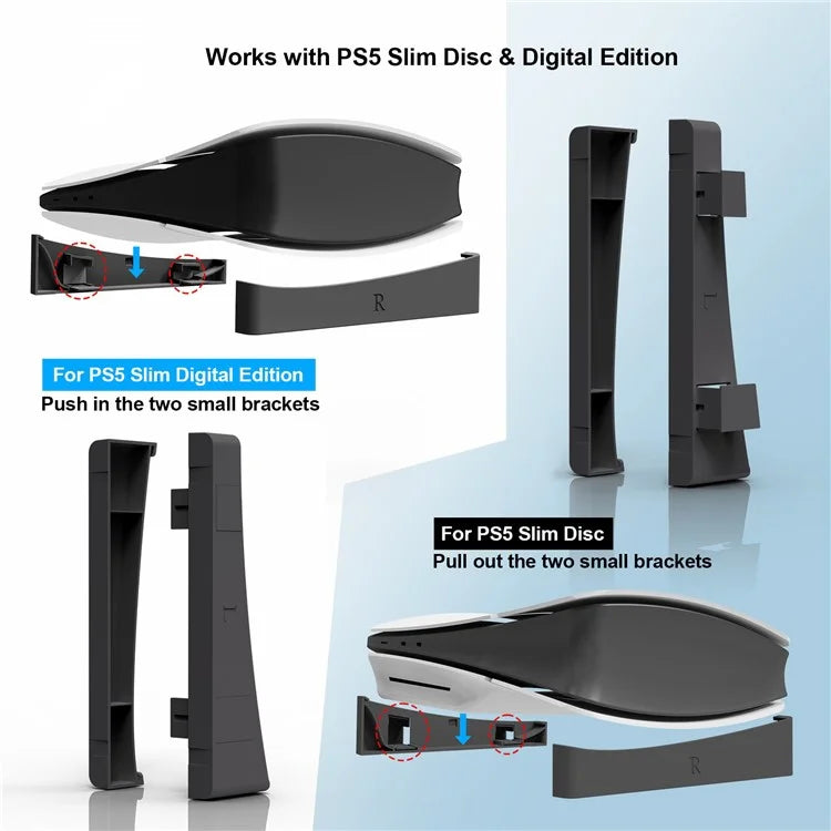 JYS JYS-P5189 Universal Horizontal Bracket for PS5 Slim Console (Digital / Optical Drive Version)