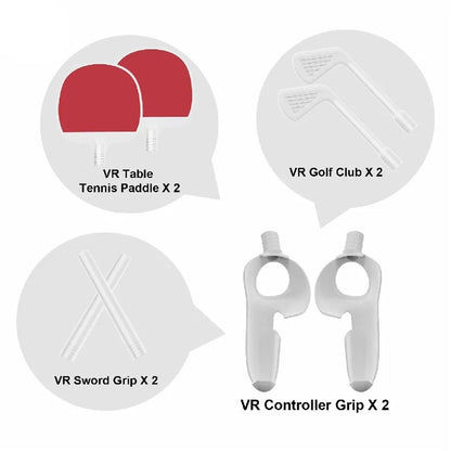 JYS JYS-MQ009 For Meta Quest 3 Table Tennis Racket Golf Club Adapter Controllers Grips Stick Handle Accessories