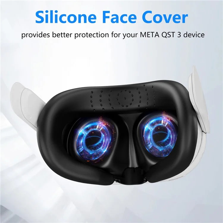 JYS JYS-MQ015 For Meta Quest 3 VR Headset Silicone Eye Mask Anti-sweat Protective Cover
