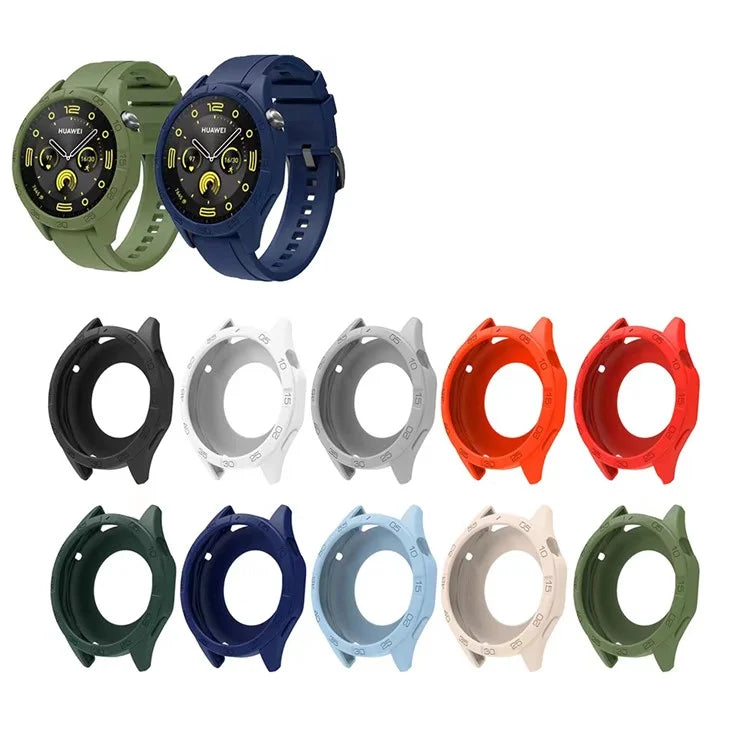 For Huawei Watch GT 4 46mm Protective Case Anti-Scratch Silicone Cover with Dial Plate
