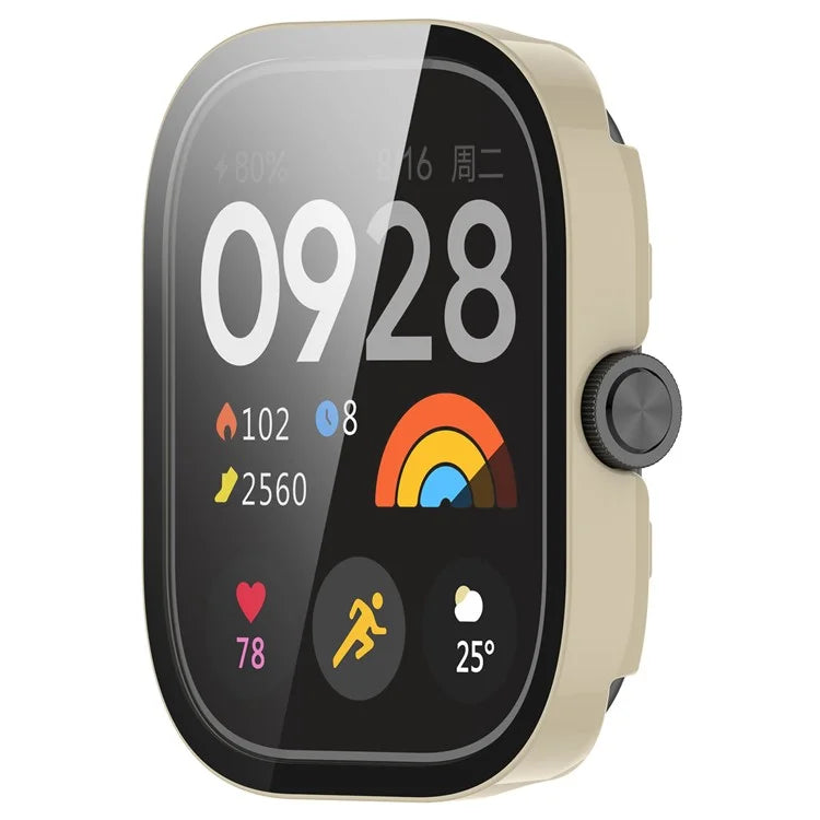 For Xiaomi Redmi Watch 4 Full Protective Case PC Watch Cover with Tempered Glass Screen Protector