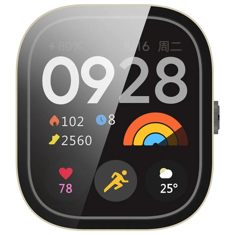 For Xiaomi Redmi Watch 4 Full Protective Case PC Watch Cover with Tempered Glass Screen Protector