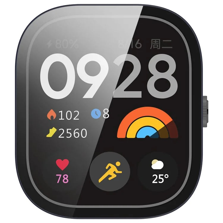 For Xiaomi Redmi Watch 4 Full Protective Case PC Watch Cover with Tempered Glass Screen Protector