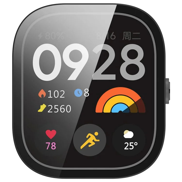 For Xiaomi Redmi Watch 4 Full Protective Case PC Watch Cover with Tempered Glass Screen Protector