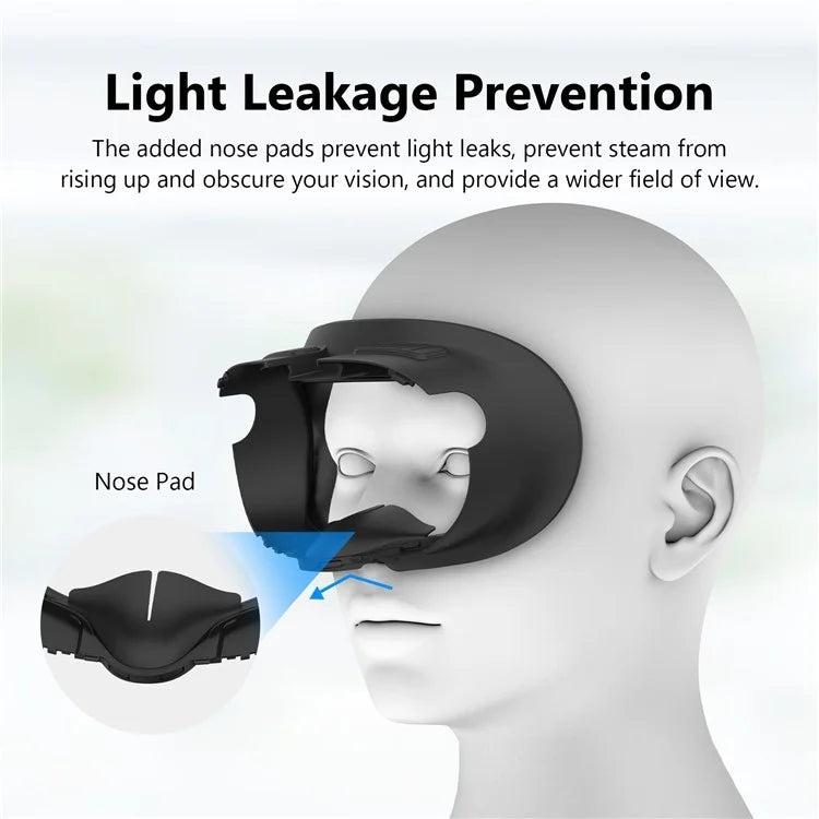 Face Cover for Meta Quest 3 VR Headset Washable ABS+PU Replacement Mask