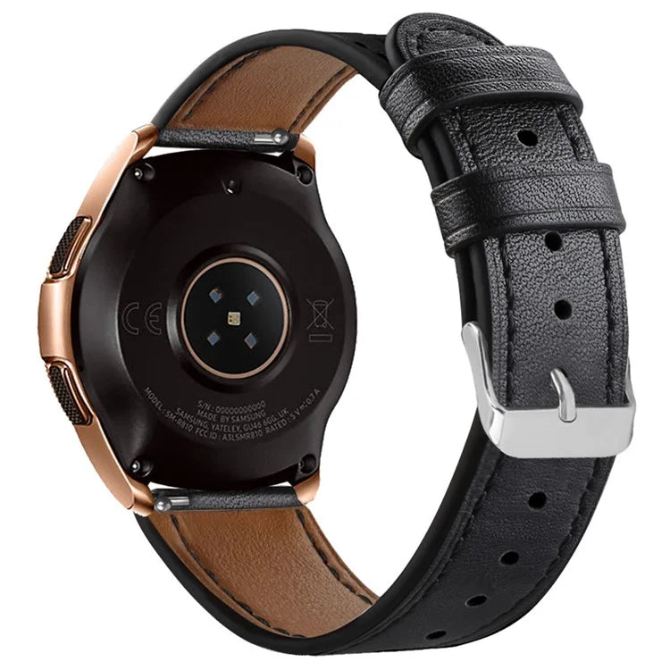 For Huawei Watch GT / Watch GT 2 46mm / 42mm / Samsung Galaxy Watch 46mm Watch Strap Top Layer Cowhide Wrist Band