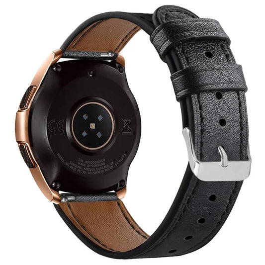 For Huawei Watch GT / Watch GT 2 46mm / 42mm / Samsung Galaxy Watch 46mm Watch Strap Top Layer Cowhide Wrist Band