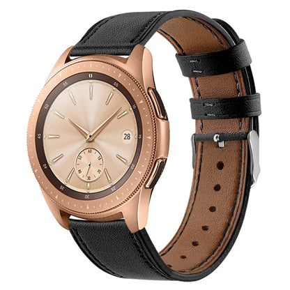 For Huawei Watch GT / Watch GT 2 46mm / 42mm / Samsung Galaxy Watch 46mm Watch Strap Top Layer Cowhide Wrist Band
