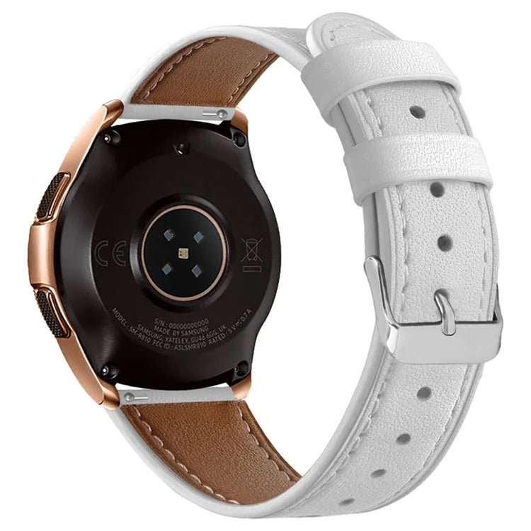 For Huawei Watch GT / Watch GT 2 46mm / 42mm / Samsung Galaxy Watch 46mm Watch Strap Top Layer Cowhide Wrist Band