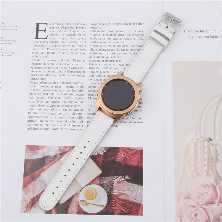 For Huawei Watch GT / Watch GT 2 46mm / 42mm / Samsung Galaxy Watch 46mm Watch Strap Top Layer Cowhide Wrist Band
