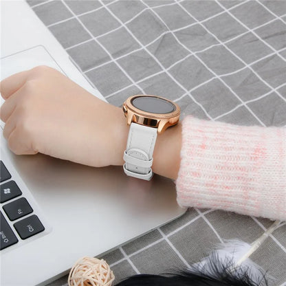For Huawei Watch GT / Watch GT 2 46mm / 42mm / Samsung Galaxy Watch 46mm Watch Strap Top Layer Cowhide Wrist Band