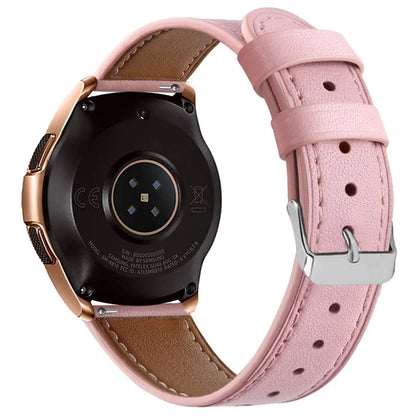 For Huawei Watch GT / Watch GT 2 46mm / 42mm / Samsung Galaxy Watch 46mm Watch Strap Top Layer Cowhide Wrist Band
