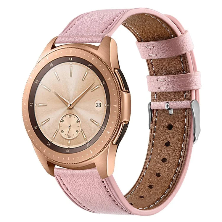 For Huawei Watch GT / Watch GT 2 46mm / 42mm / Samsung Galaxy Watch 46mm Watch Strap Top Layer Cowhide Wrist Band