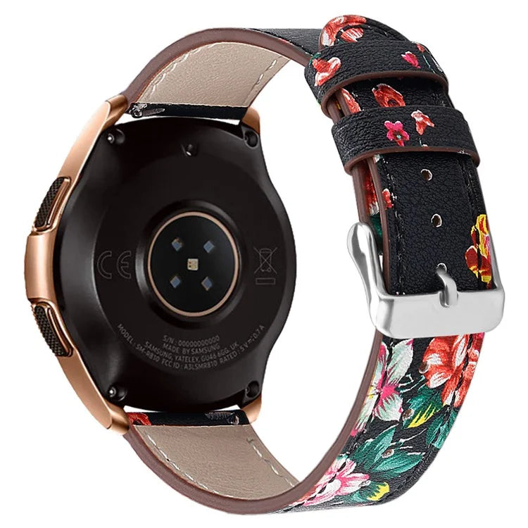 For Huawei Watch GT / Watch GT 2 46mm / 42mm / Samsung Galaxy Watch 46mm Watch Strap Top Layer Cowhide Wrist Band