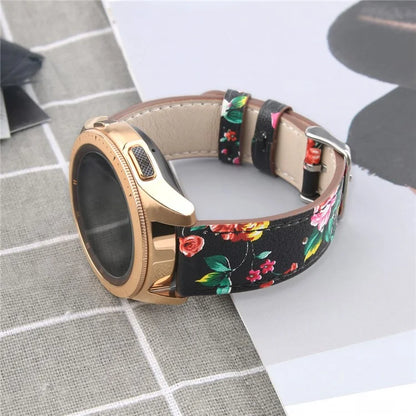For Huawei Watch GT / Watch GT 2 46mm / 42mm / Samsung Galaxy Watch 46mm Watch Strap Top Layer Cowhide Wrist Band