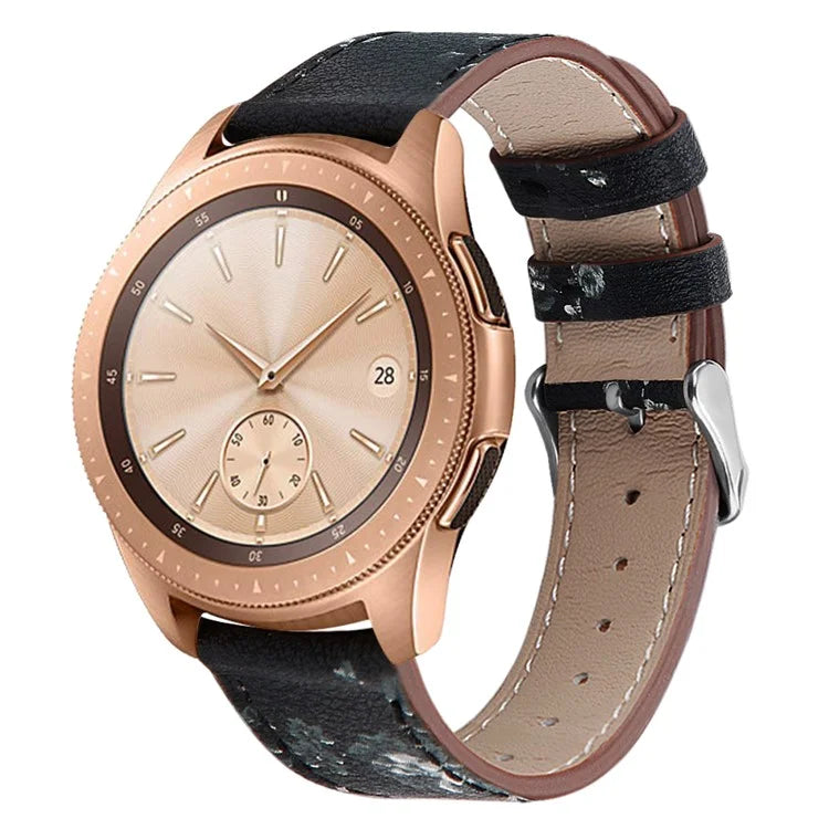 For Huawei Watch GT / Watch GT 2 46mm / 42mm / Samsung Galaxy Watch 46mm Watch Strap Top Layer Cowhide Wrist Band